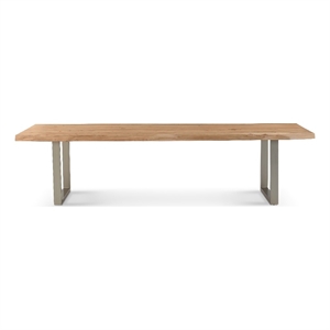 Urbia Brooks  40&quot x 116&quot Dining Table U Base in Teak Top Pewter Base