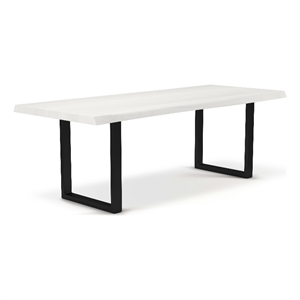 Urbia Brooks  40&quot x 116&quot Dining Table U Base in White Wash Top Black Base
