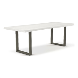 Urbia Brooks  40&quot x 116&quot Dining Table U Base in White Wash Top Pewter Base