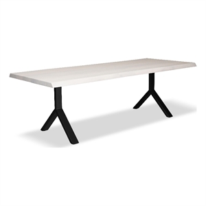Urbia Brooks  40&quot x 116 Dining Table Y Base in White Wash Top Black Base