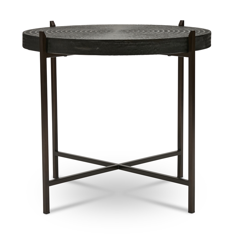 Urbia IE Series Sanskrit End Table in Antique Copper Bronze Frame