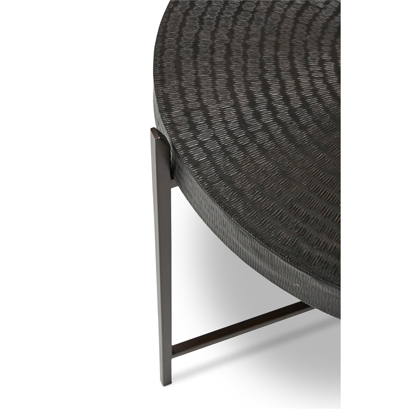 Urbia IE Series Sanskrit End Table in Antique Copper Bronze Frame