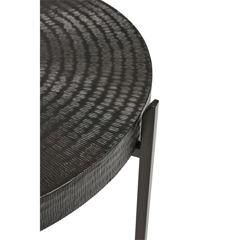 Urbia IE Series Sanskrit End Table in Antique Copper Bronze Frame