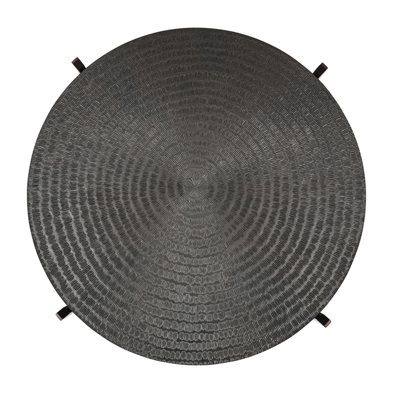 Urbia IE Series Sanskrit End Table in Antique Copper Bronze Frame