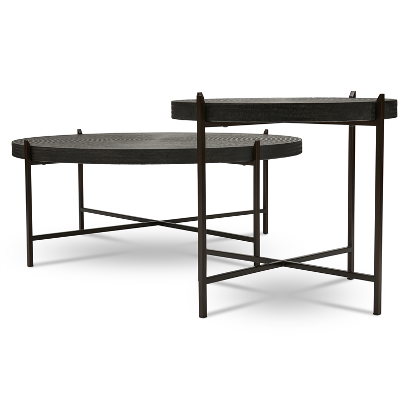 Urbia IE Series Sanskrit End Table in Antique Copper Bronze Frame