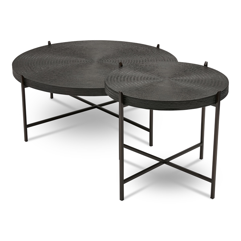 Urbia IE Series Sanskrit End Table in Antique Copper Bronze Frame