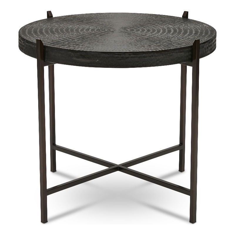 Urbia IE Series Sanskrit End Table in Antique Copper Bronze Frame