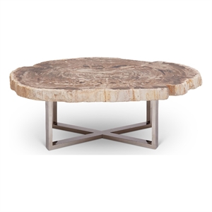 Urbia Relique Eliza Coffee Table in Stainless Steel Base/Natural Light Top