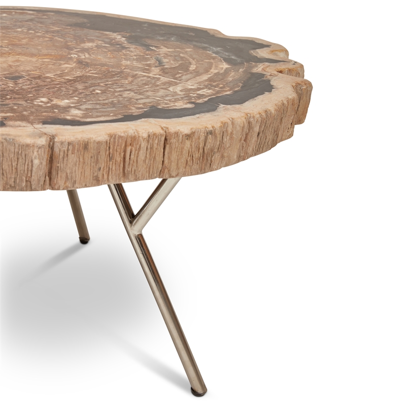 Urbia Relique Lastra Coffee Table in Stainless Steel Legs/Dark Top (Set of 2)