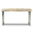 Urbia Relique Raw Console in Polished Stainless Steel Frame Natural Light Top
