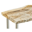 Urbia Relique Raw Console in Polished Stainless Steel Frame Natural Light Top