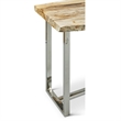 Urbia Relique Raw Console in Polished Stainless Steel Frame Natural Light Top
