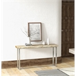Urbia Relique Raw Console in Polished Stainless Steel Frame Natural Light Top