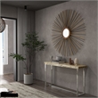Urbia Relique Raw Console in Polished Stainless Steel Frame Natural Light Top