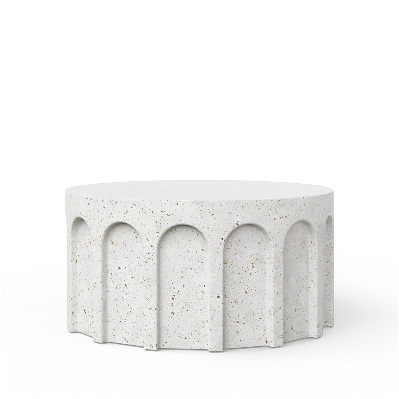 Urbia Mixx Atlas Round Coffee Table in Ivory Terrazzo
