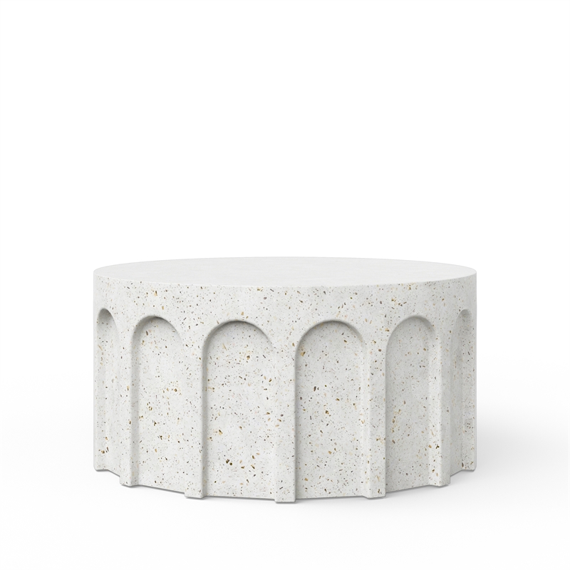 Urbia Mixx Atlas Round Coffee Table in Ivory Terrazzo