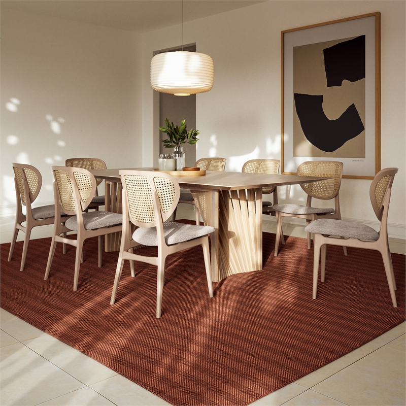 Urbia Modern Brazilian Laguna Wooden Top Dining Table in Nevoa Frame