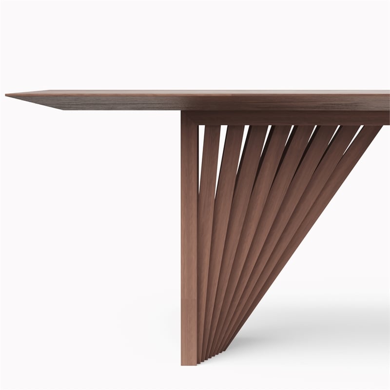 Urbia Modern Brazilian Laguna Wooden Top Dining Table in Nogal Frame