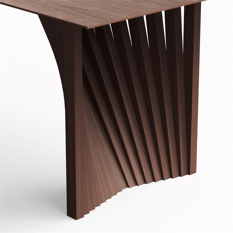 Urbia Modern Brazilian Laguna Wooden Top Dining Table in Nogal Frame