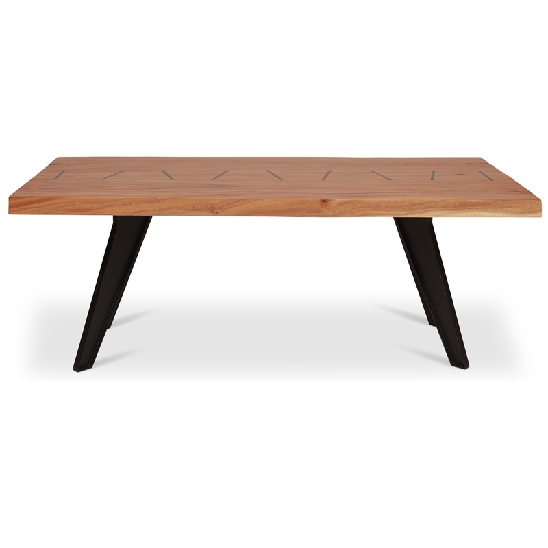 Urbia Furniture Naturals Cross Dining Table in Black Legs Natural Chamcha Top