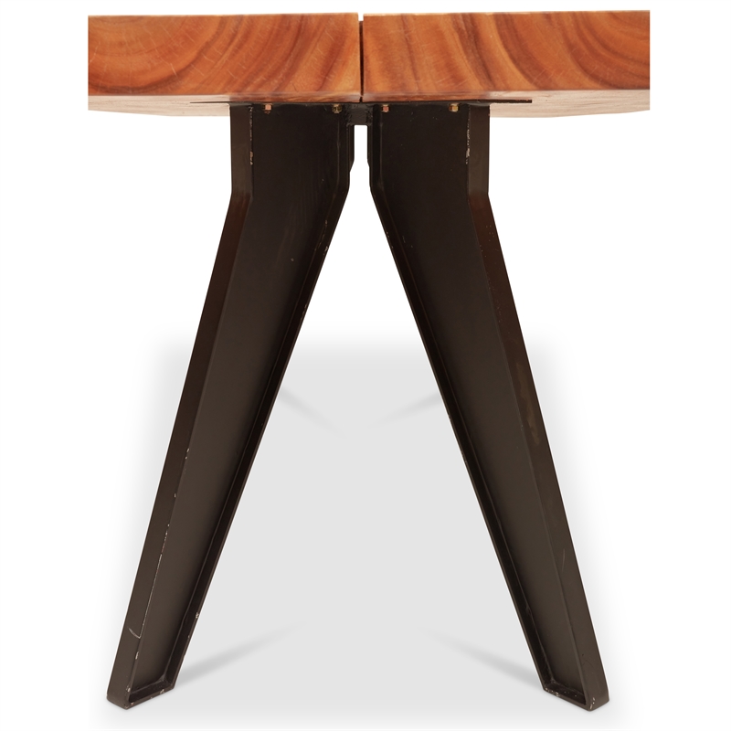 Urbia Furniture Naturals Cross Dining Table in Black Legs Natural Chamcha Top