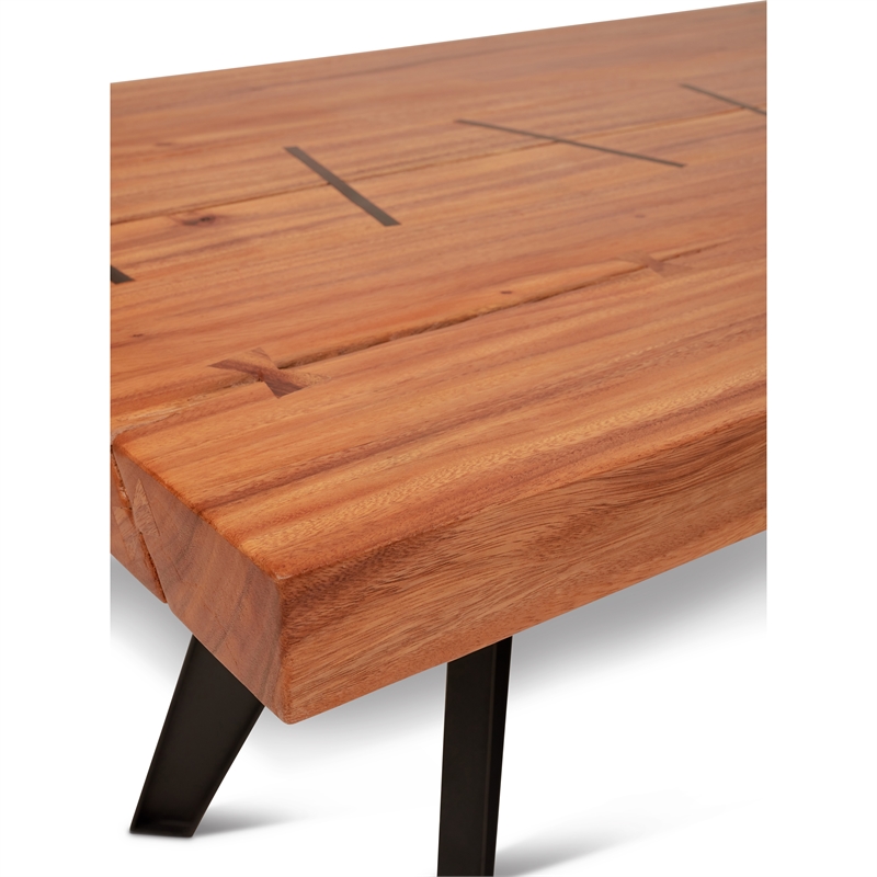 Urbia Furniture Naturals Cross Dining Table in Black Legs Natural Chamcha Top