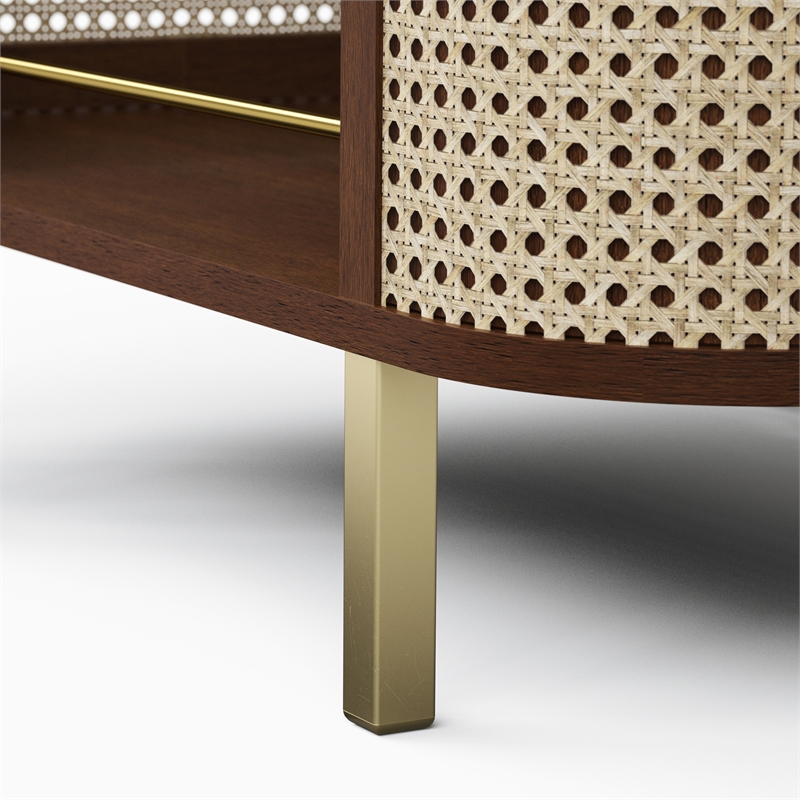 Urbia Modern Brazilian Dinda Bar Cart in Neutral Brown Frame