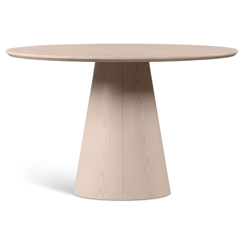 Urbia Furniture Modern Brazilian Mona Wood Top Round Dining Table in Nevoa