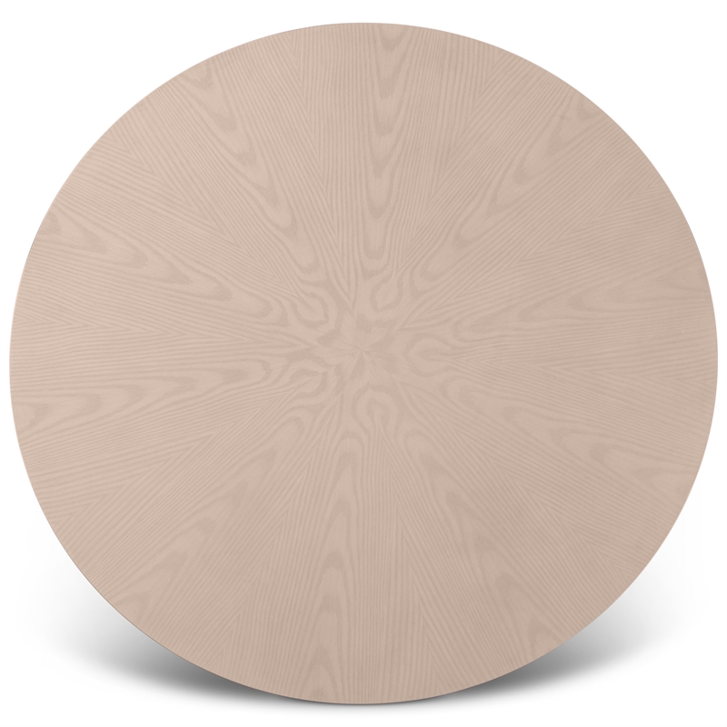 Urbia Furniture Modern Brazilian Mona Wood Top Round Dining Table in Nevoa