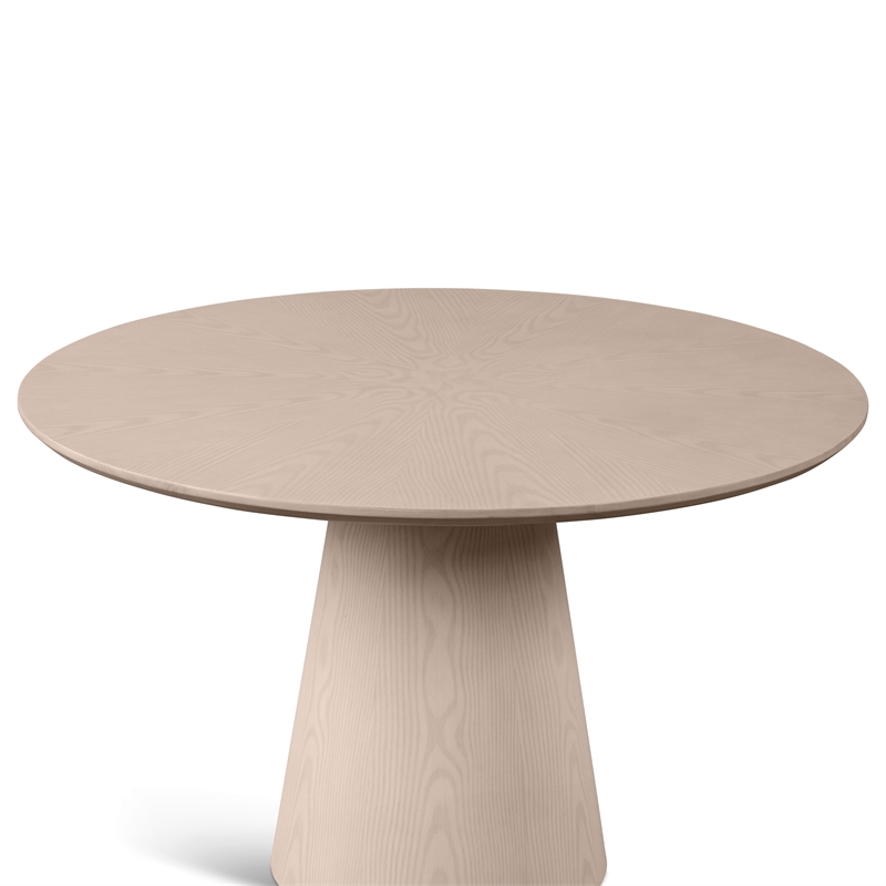 Urbia Furniture Modern Brazilian Mona Wood Top Round Dining Table in Nevoa