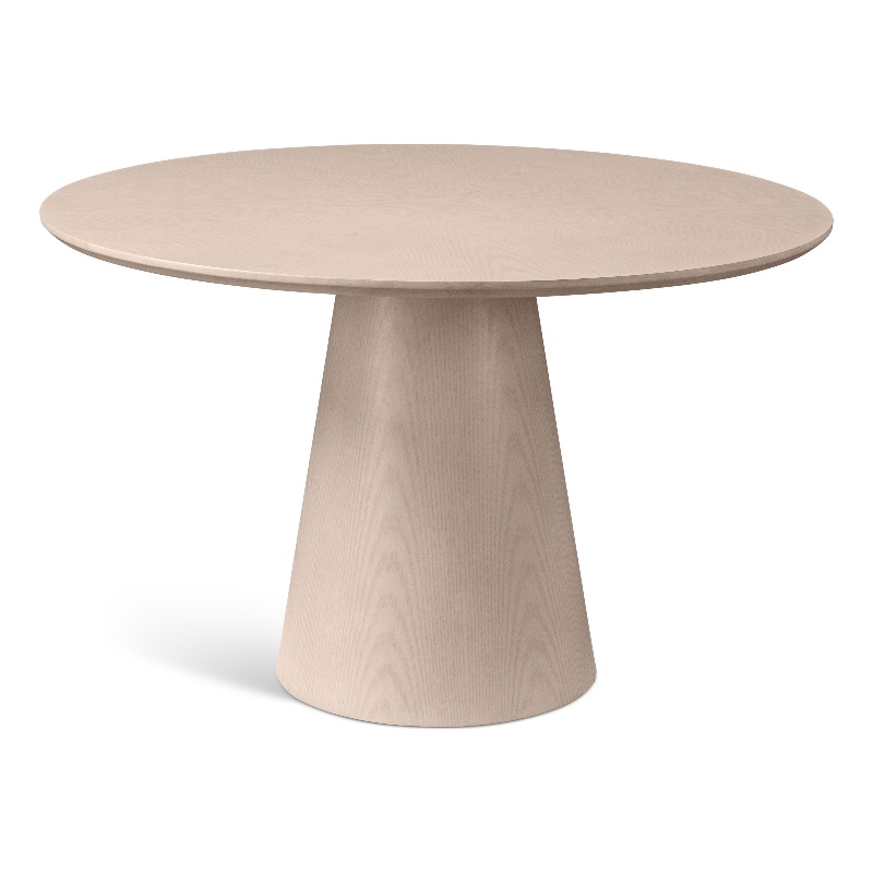 Urbia Furniture Modern Brazilian Mona Wood Top Round Dining Table in Nevoa