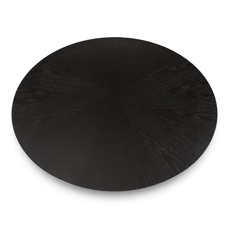 Urbia Furniture Modern Brazilian Mona Wood Top Round Dining Table in Ebano