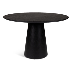 Urbia Furniture Modern Brazilian Mona Wood Top Round Dining Table in Ebano