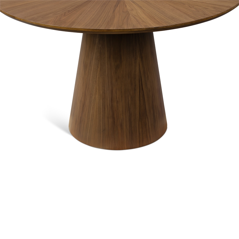 Urbia Furniture Modern Brazilian Mona Wood Top Round Dining Table in Nogueira