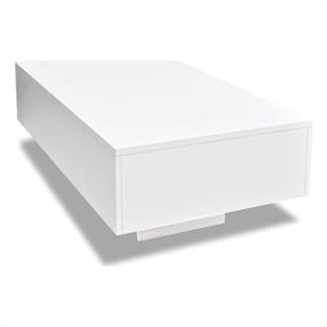vidaXL Modern Rectangular Coffee Table in High Gloss White