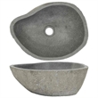 vidaXL River Stone Oval Basin in Gray