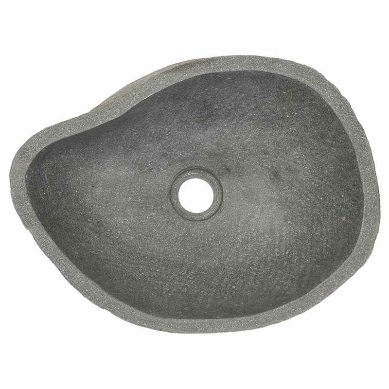 vidaXL River Stone Oval Basin in Gray