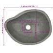 vidaXL River Stone Oval Basin in Gray
