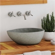 vidaXL River Stone Oval Basin in Gray