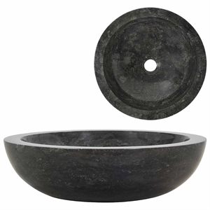 vidaXL 15.7&quotX4.7&quot Marble Sink in Black