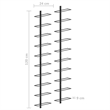 vidaXL 2 Pc 20 Bottles Metal Wall-Mounted Wine Racks in Black