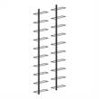 vidaXL 2 Pc 20 Bottles Metal Wall-Mounted Wine Racks in Black