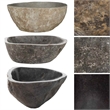 vidaXL River Stone Oval Basin in Gray
