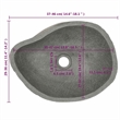 vidaXL River Stone Oval Basin in Gray