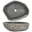 vidaXL River Stone Oval Basin in Gray
