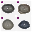 vidaXL River Stone Oval Basin in Gray