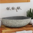 vidaXL River Stone Oval Basin in Gray