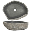 vidaXL River Stone Oval Basin in Gray