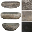 vidaXL River Stone Oval Basin in Gray