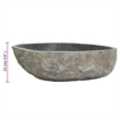 vidaXL River Stone Oval Basin in Gray